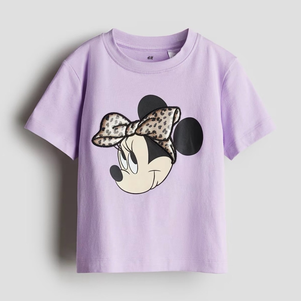 H&M KIDS | Cotton T-Shirt with Printed Minnie Mouse